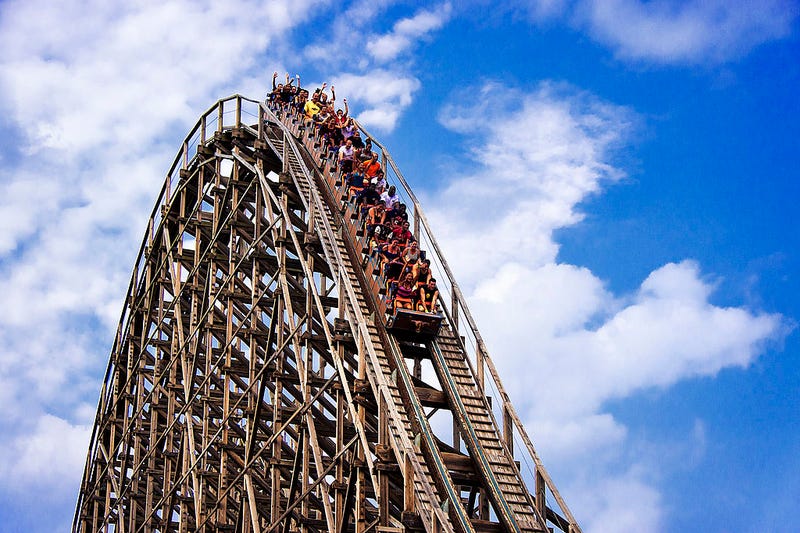 El Toro wooden roller coaster at Six Flags Great Adventure, pictured in 2012.