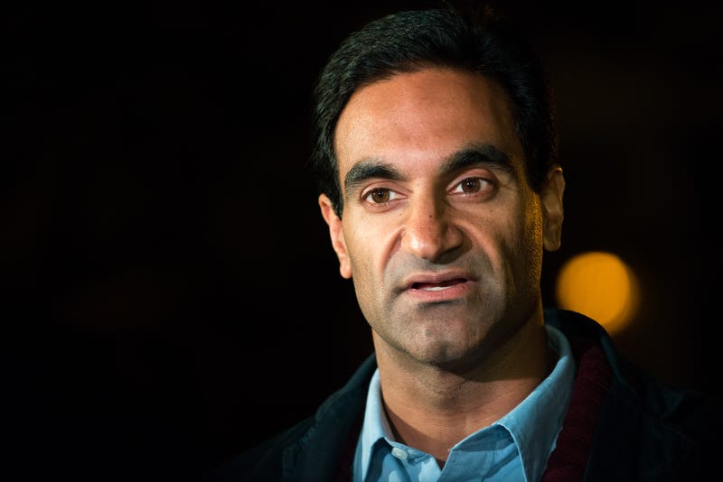 Dr. Jay Varma speaks at a press conference in front of 546 West 147th Street on October 25, 2014 in New York City.