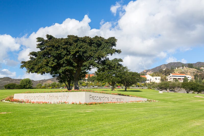 grass lawn with pepperdine university mount in grass