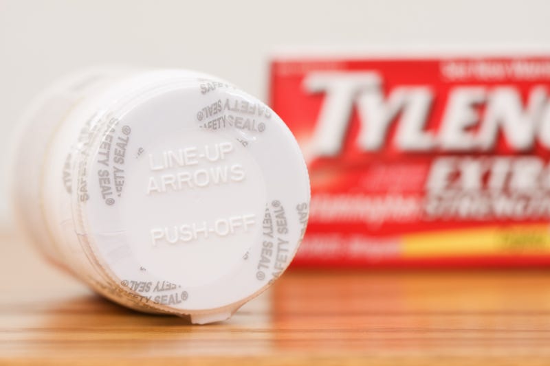 A package of Tylenol pain reliever.