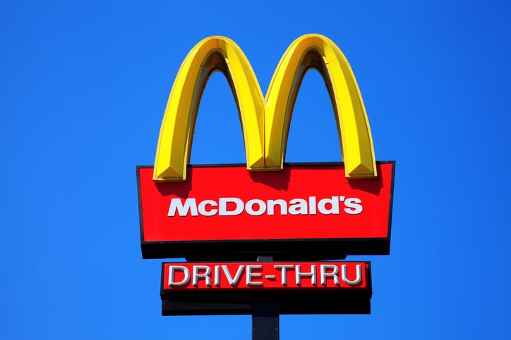 McDonald's drive-thru sign