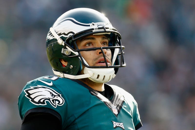  Quarterback Mark Sanchez #3 of the Philadelphia Eagles looks on in the second quarter against the Tennessee Titans at Lincoln Financial Field on November 23, 2014 in Philadelphia, Pennsylvania. 