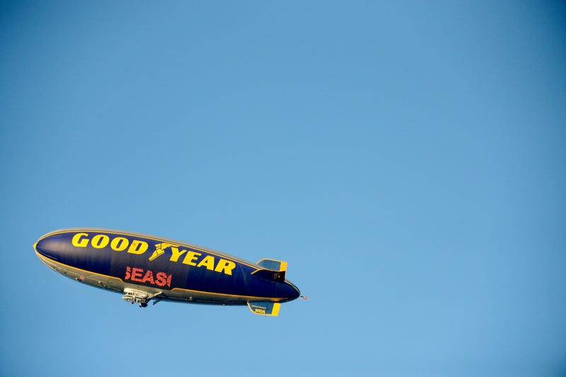 goodyear blimp in the sky