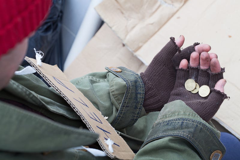 homeless begging