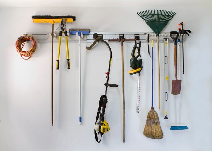 tools and home improvement items in the garage