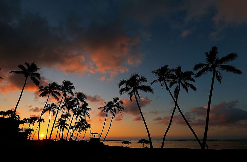The sun rises over the 16th green prior to the final round of the Sony Open at Waialae Country Club on January 18, 2015 in Honolulu, Hawaii.