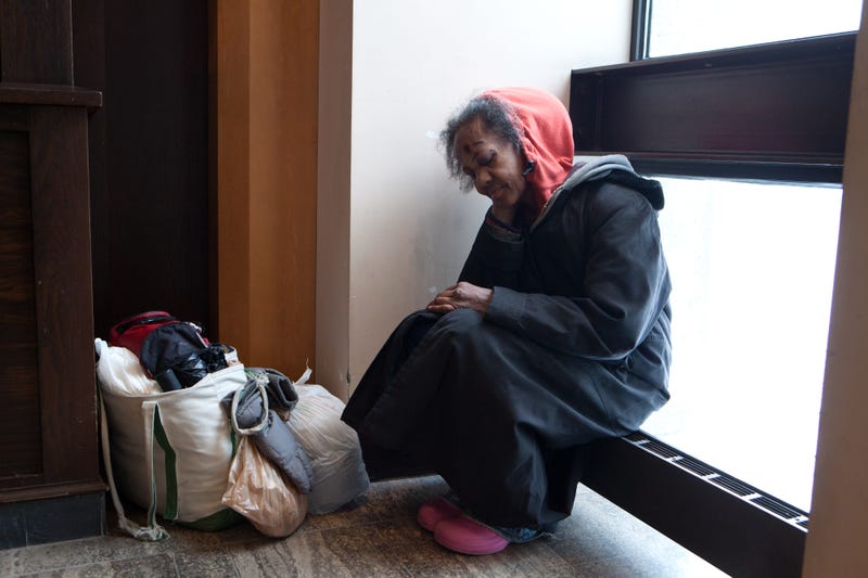 Trying to stay warm despite being homeless