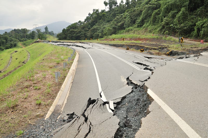 road after earthquake