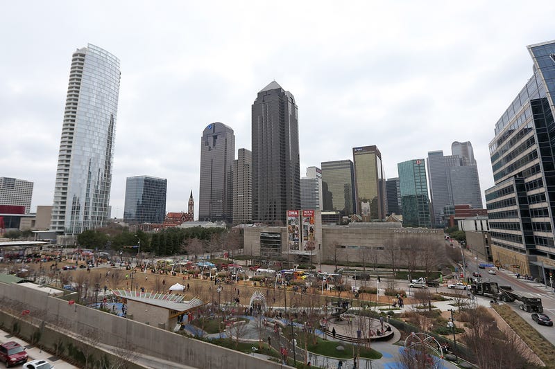 A general view is seen of downtown at Klyde Warren Park on March 12, 2015, in Dallas, Texas.