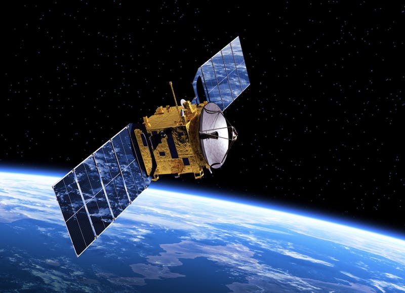 Satellite orbiting Earth.