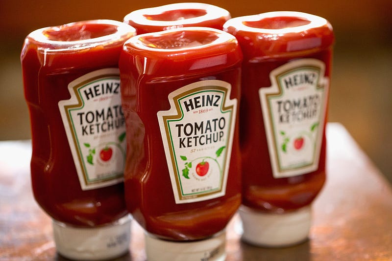 Heinz ketchup bottles
