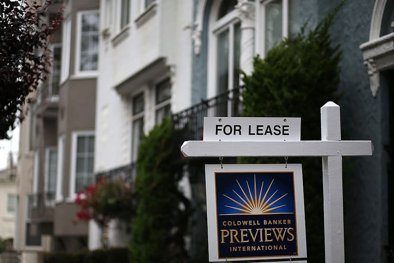 A for lease sign is posted in front of home for rent on April 21, 2015 in San Francisco, California. 