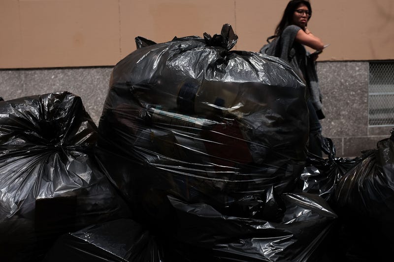 Recycling bags on a Manhattan street.