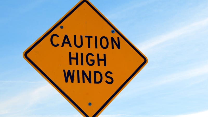 Caution high winds - stock photo