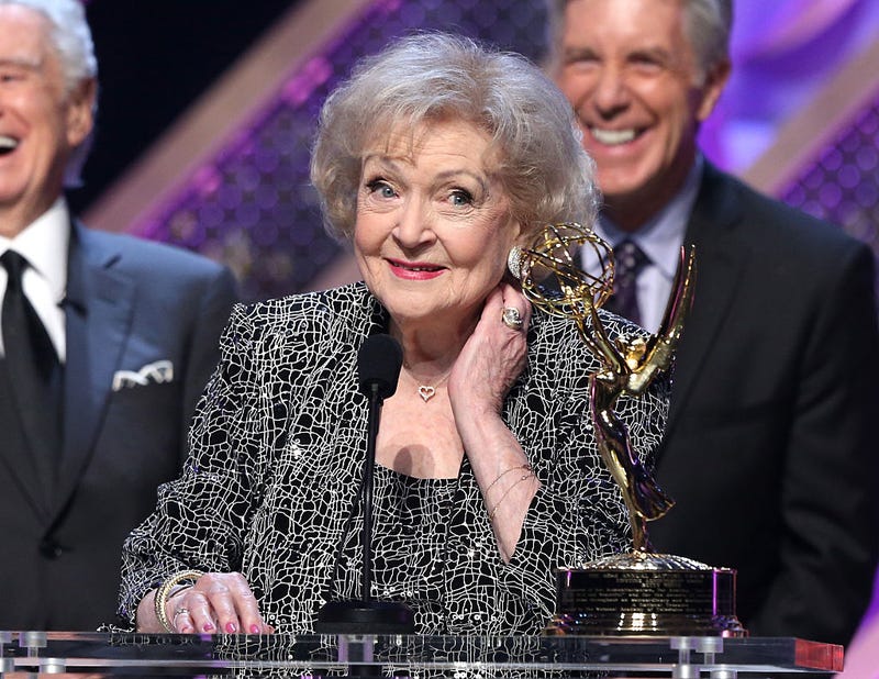 Actress Betty White accepts Daytime Emmy Lifetime Achievement Award onstage during The 42nd Annual Daytime Emmy Awards at Warner Bros. Studios on April 26, 2015 in Burbank, California. (Photo by Jesse Grant/Getty Images for NATAS)