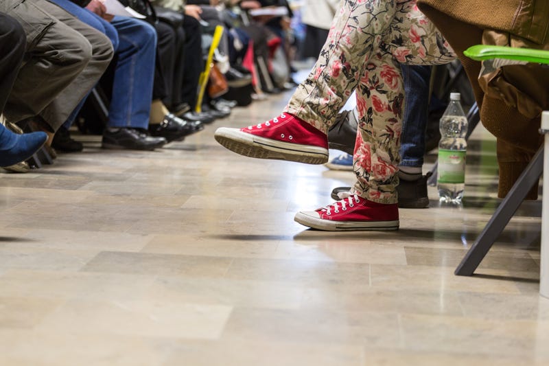 Crowded waiting room.