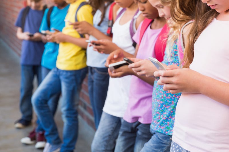Students on their phones
