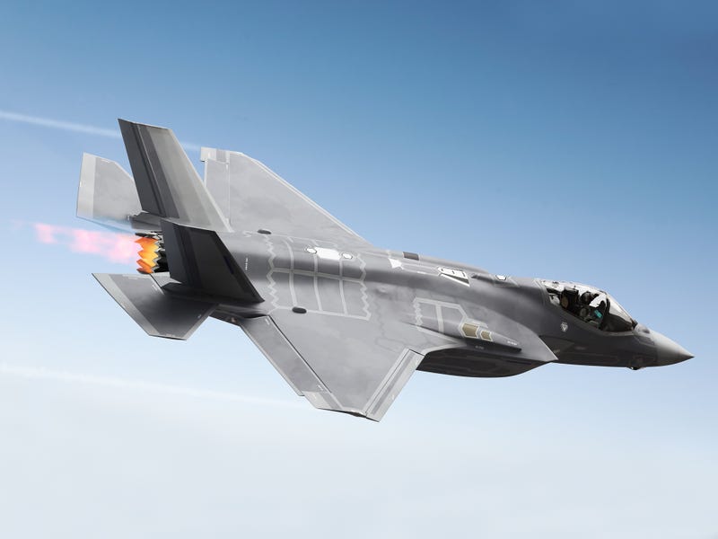 F35 Fighter jet at supersonic speeds
