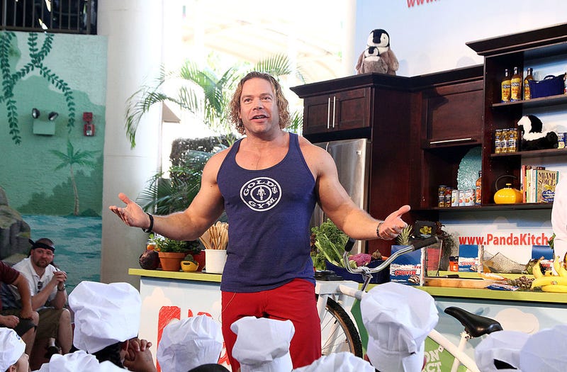Eric "the Trainer" Fleishman speaks at the Fun And Fit As A Family Sponsored By Carnival Featuring Goya Kidz Kitchen Hosted By Robert Irvine during the Food Network South Beach Wine & Food Festival at Jungle Island on February 22, 2014 in Miami, Florida. (Photo by John Parra/Getty Images for Food Network SoBe Wine & Food Festival)