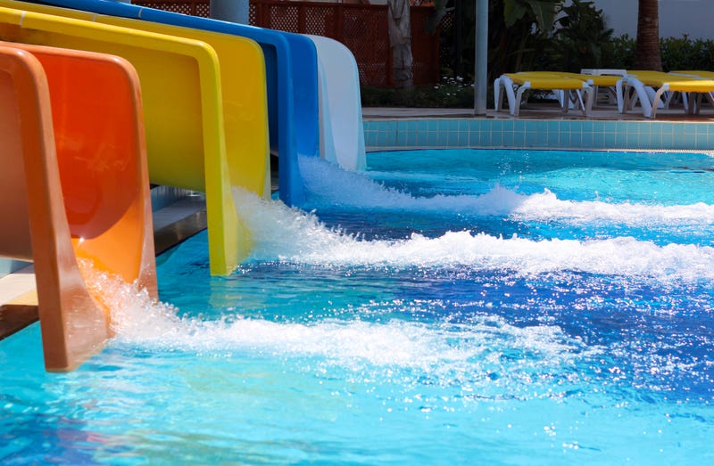 Water slides at water park