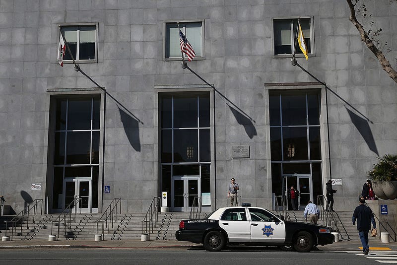 A San Francisco police car sits parked in front of the Hall of Justice on February 27, 2014 in San Francisco, California.