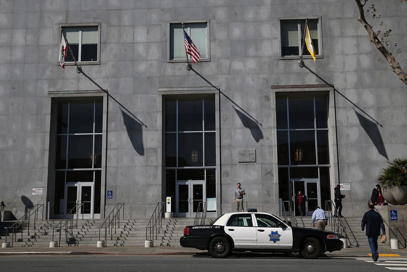 A San Francisco police car sits parked in front of the Hall of Justice on February 27, 2014 in San Francisco, California.