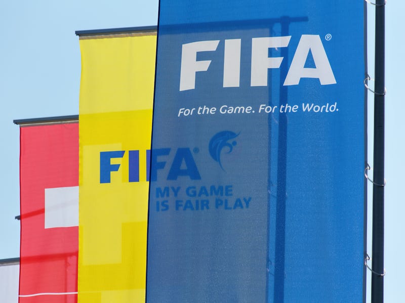 Stock photo of FIFA banners