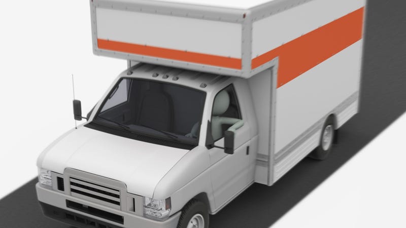 Moving truck on the road - stock photo