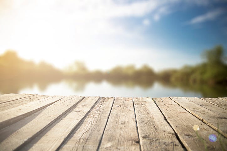 wooden dock on a lake