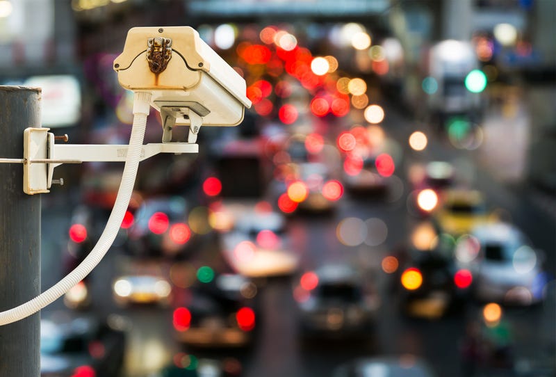A camera being used to monitor traffic.