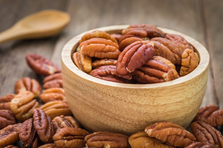 Pecans, Wooden Bowl
