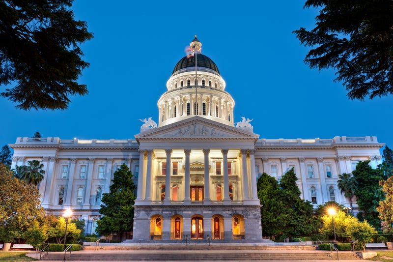 california state capitol at dusk
