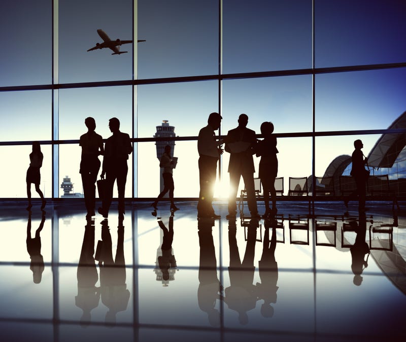 People in an airport.