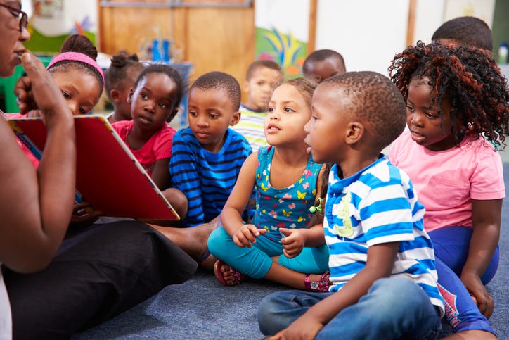 kids in a preschool class