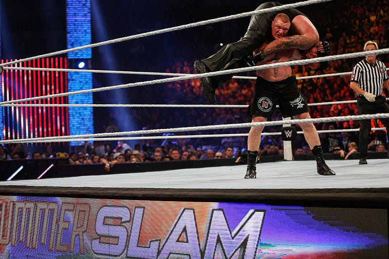 Minnesota's own Brock Lesnar takes on The Undertaker during WWE SummerSlam 2015.