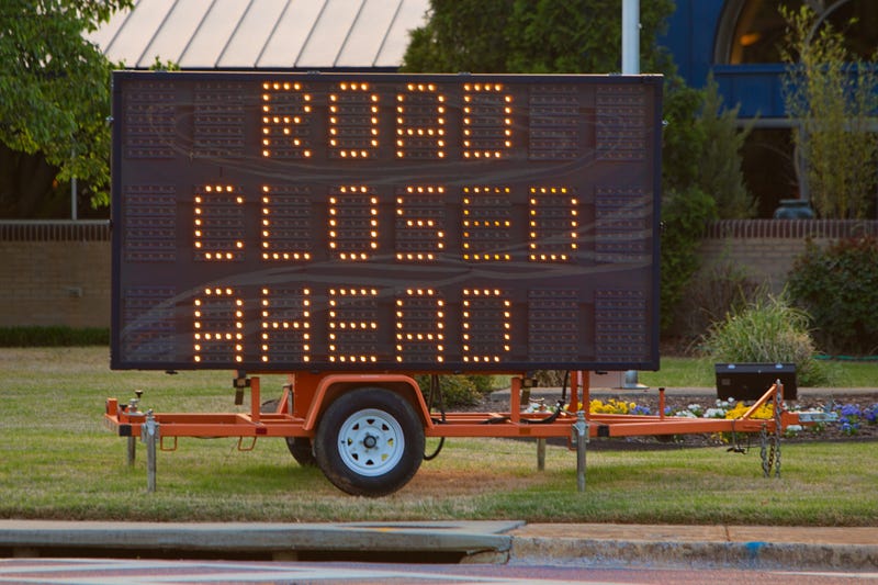 road closed sign