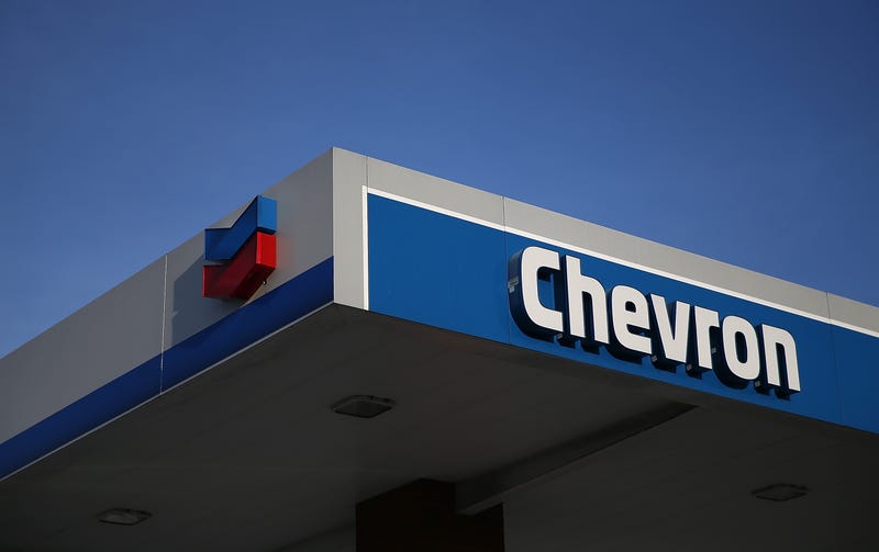 The Chevron logo is displayed at a Chevron gas station on May 2, 2014 in Greenbrae, California.