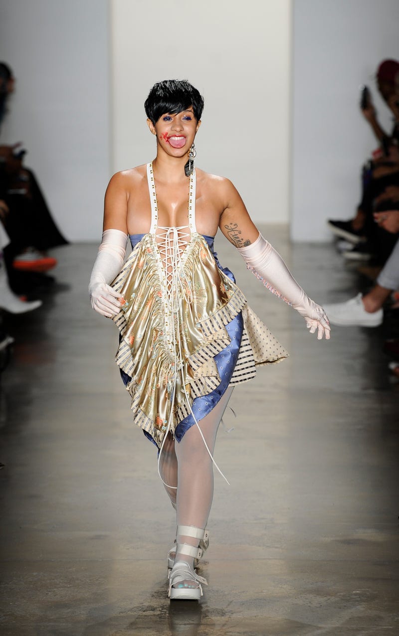 cardi b loving it at the gypsy sport runway show at milk studios