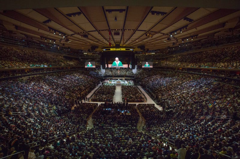 Pope Francis celebrates Mass at Madison Square Garden on September 25, 2015 in New York City