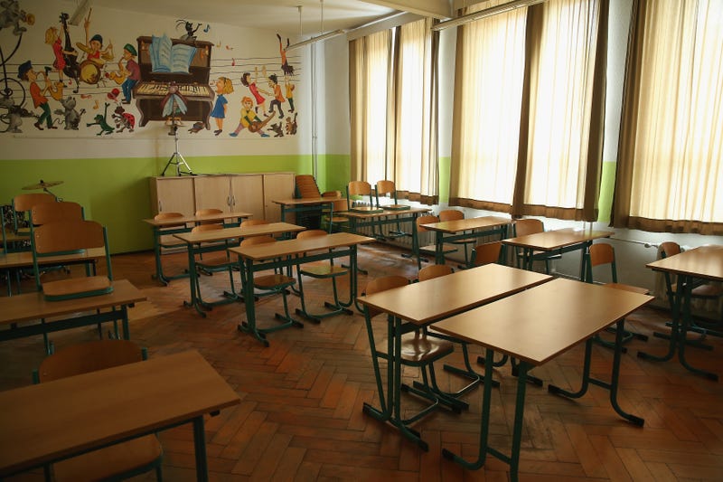Empty classroom in Germany