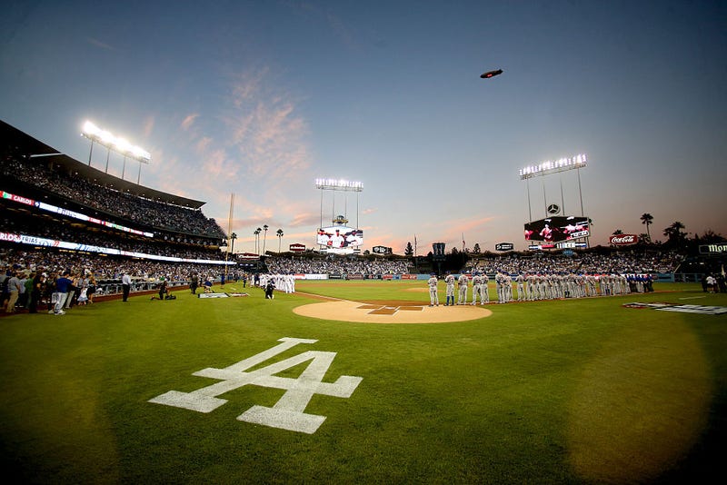 FILE - Dodger Stadium on Oct. 9, 2015, before game one of the National League Division Series between the Los Angeles Dodgers and the New York Mets  in Los Angeles.  