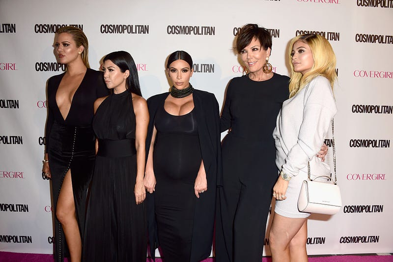 (L-R) TV personalities Khloe Kardashian, Kourtney Kardashian, Kim Kardashian, Kris Jenner and Kylie Jenner attend Cosmopolitan's 50th Birthday Celebration at Ysabel on October 12, 2015 in West Hollywood, California.