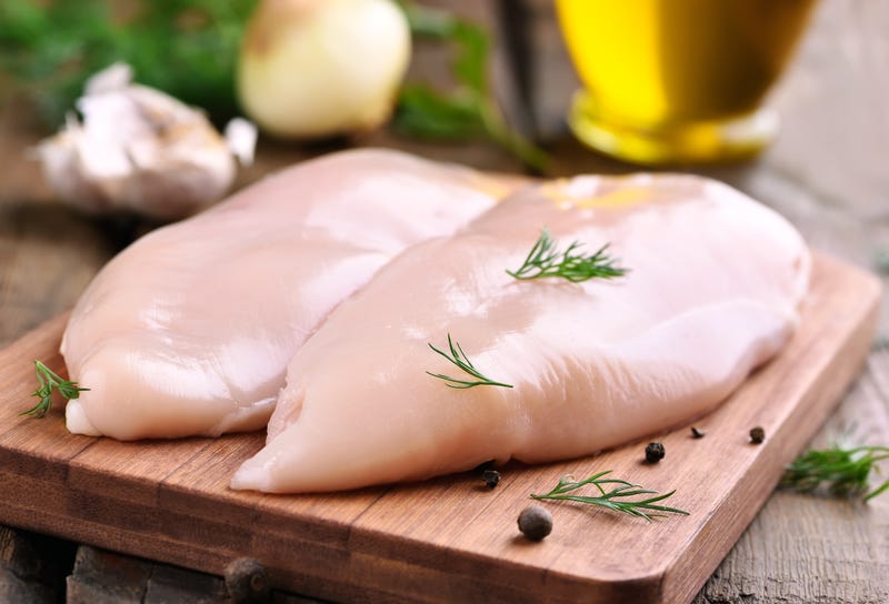 Raw chicken. 