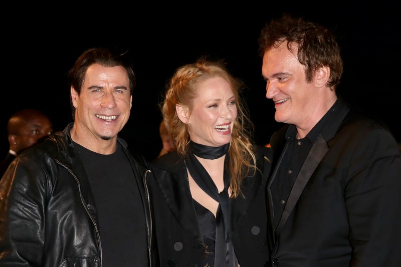 John Travolta, Uma Thurman, and Quentin Tarantino