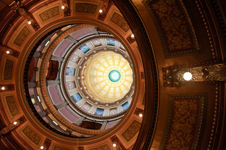 Under the dome of Capitol Building in Lansing