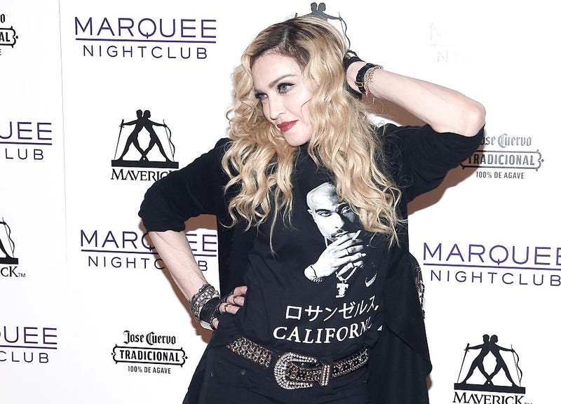 inger Madonna arrives at the Marquee Nightclub at The Cosmopolitan of Las Vegas to host an after party for her Rebel Heart Tour concert stop on October 25, 2015 in Las Vegas, Nevada.