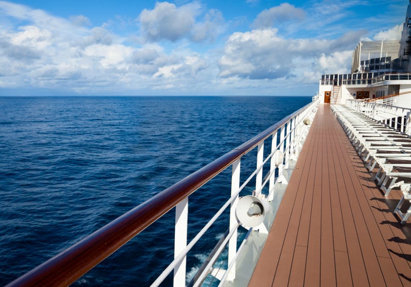 The deck of a cruise ship.