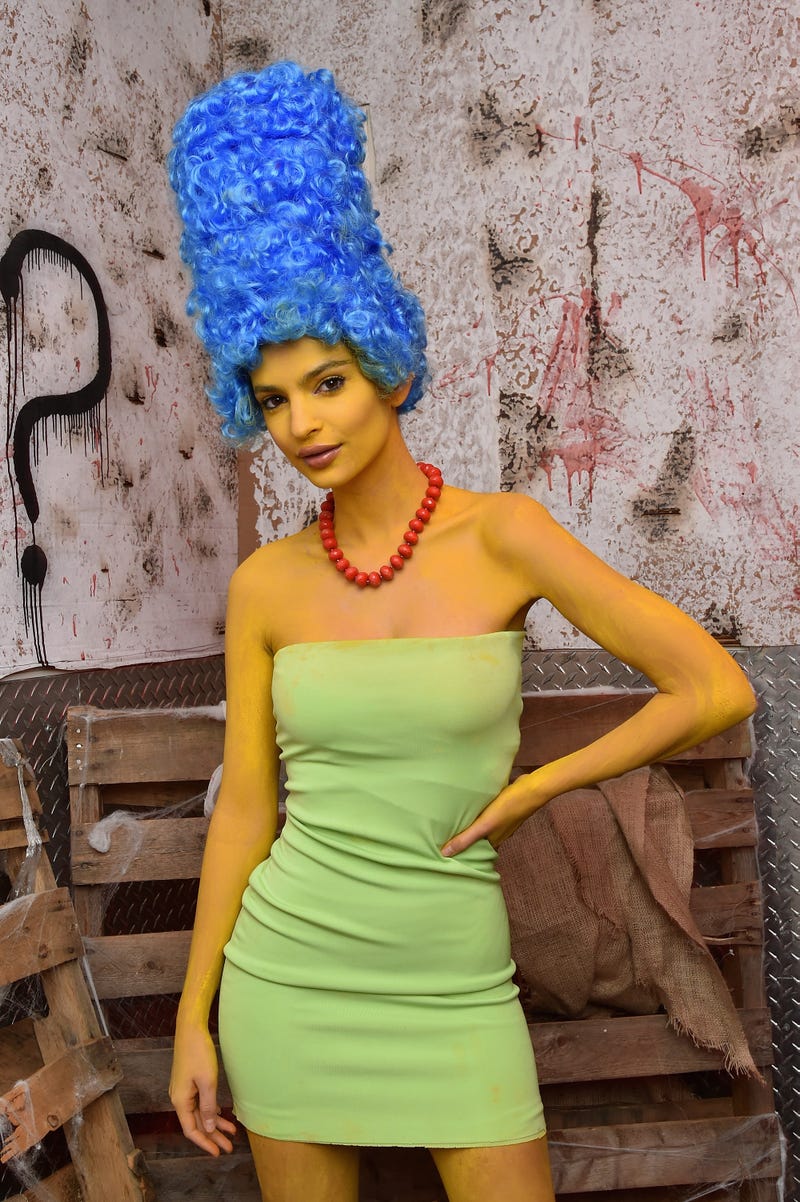 emily ratajkowski as marge simpson for halloween