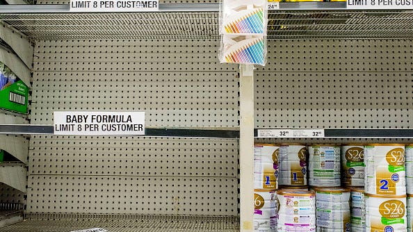 Baby formula is getting harder to find amid supply chain issues