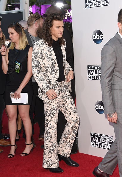 harry styles in floral suit